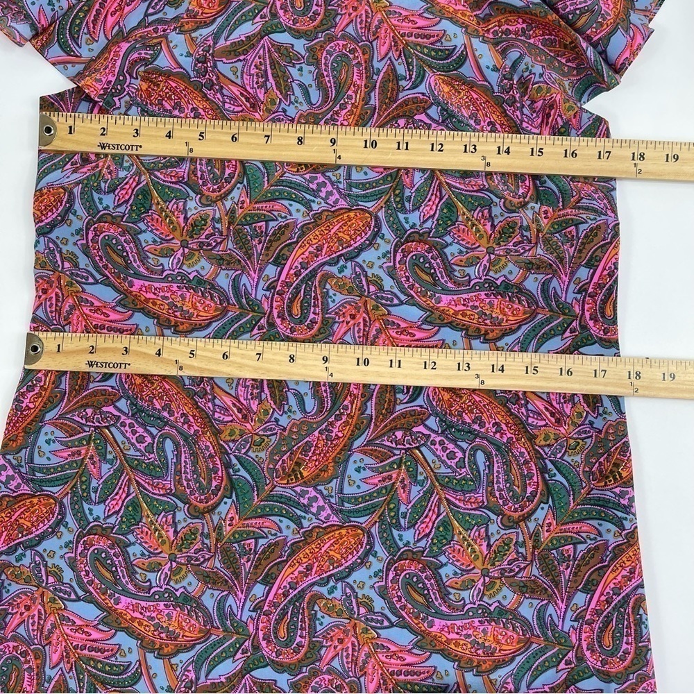 J. Crew Silk Dress Ruffle Vibrant Paisley F4349 - Picture 9 of 15